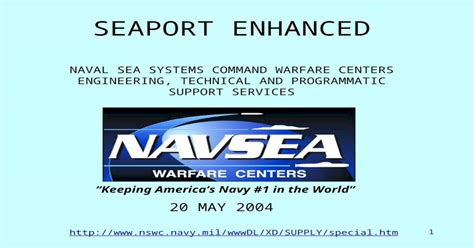 1 seaport enhanced naval sea systems command warfare centers engineering technical and
