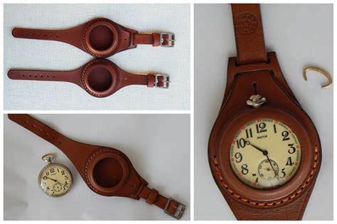 Pocket Watch Holder Cover Case Strap Wrist For Pocket Soviet Vintage Molnija Swiss Watch