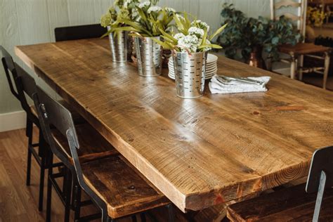 Alina dining table with right hand corner and small bench. Reclaimed Wood Industrial Farm Harvest Dining Table | Napa ...