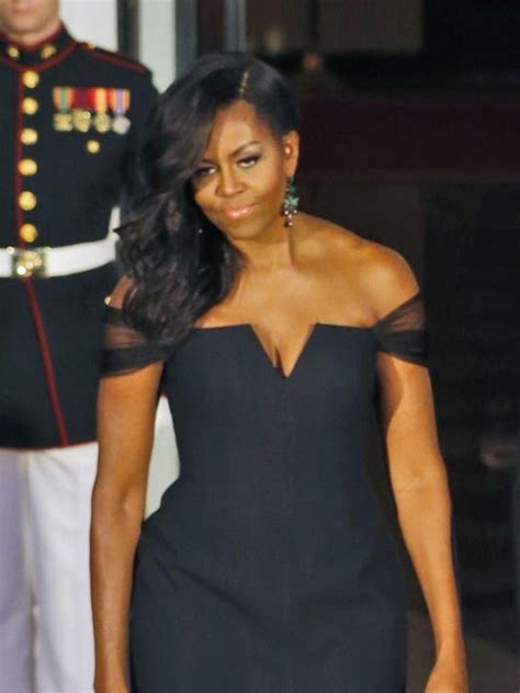 Michelle Wears Vera Wang For Event