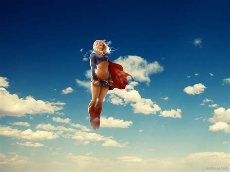 Cape Clouds Blonde Supergirl Superhero Sky Women Artgerm Dc Comics Fantasy Art