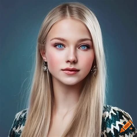 life like portrait of a girl nordic appearance realistic face realistic big light eyes pale