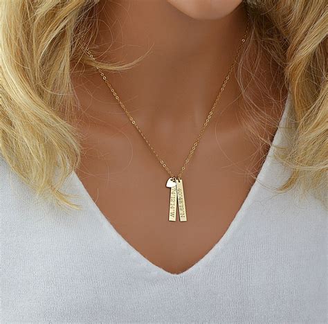 Custom Personalized Jewelry Gold Bar Necklace Layered Gold Bar Necklace Bar Necklace