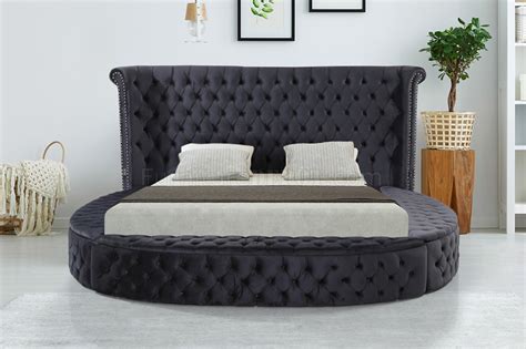 Lcl B04 Upholstered Bed In Black Velvet