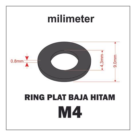 Jual Ring Plat Baja Hitam M Plate Washer Bungkus Isi Pcs Di