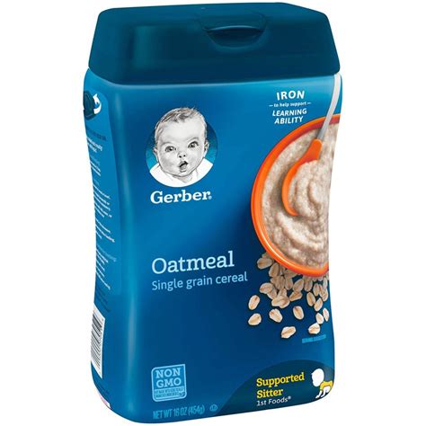 6 Pack Of Gerber Single Grain Oatmeal Baby Cereal 16 Ounce Each For