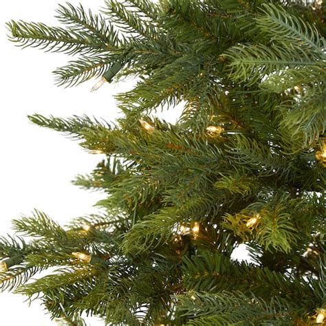 7ft Pre Lit North Carolina Spruce Artificial Christmas Tree Clear Led
