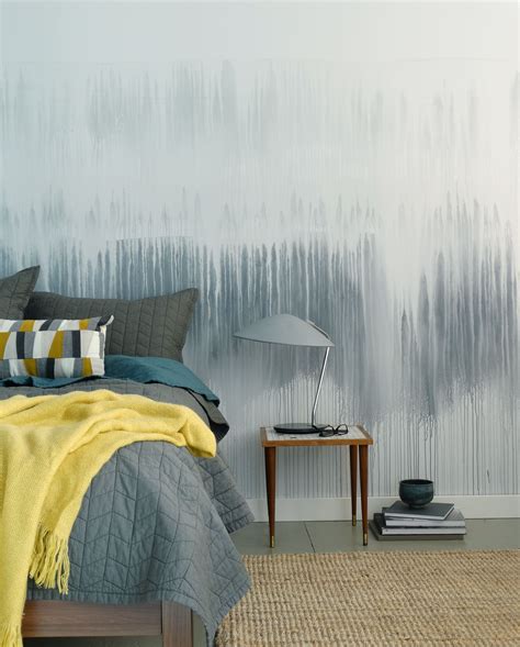 Colorhouse Diy Watercolor Wall Drip Technique In A Blue Bedroom