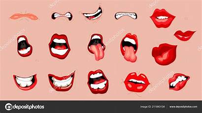 Mouth Expressions Cartoon Lips Facial Pouting Gestures