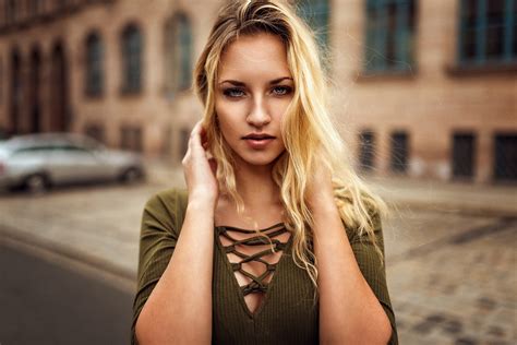 Hintergrundbilder Frau Modell Porträt blond Tiefenschärfe lange