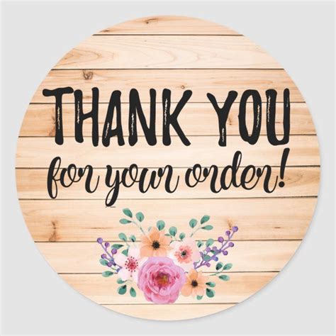 Edit the template with the text and elements of your choice; Thank you for your order label | Zazzle.com | Shop name ...