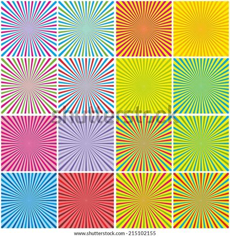 Backgrounds Set Radial Rays Vector Illustration Stock Vector Royalty