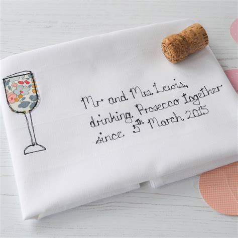 Personalised Drinking Prosecco Together Tea Towel By Handmade At