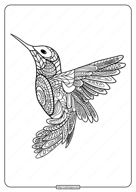 Printable Hummingbird Mandala Coloring Page High Quality Free