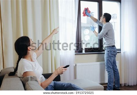 Wife Exploits Her Husband She Watches Foto Stok 1913725021 Shutterstock