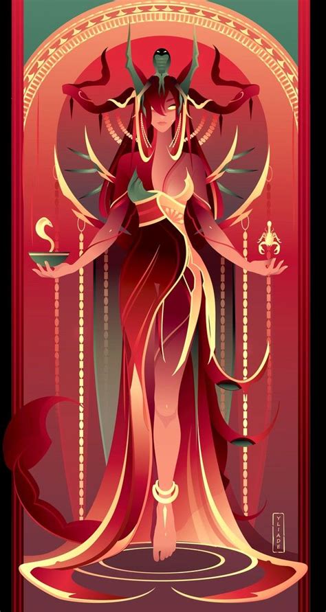 Diosa Egipcia Selkis Diosa Escorpión Protectora De La Magia Arte De La Diosa Arte De