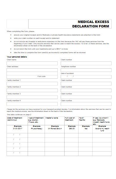Free 50 Medical Declaration Forms Download How To Create Guide Tips