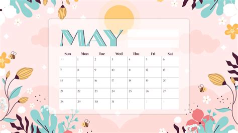 Free Blank May Calendar Masterbundles