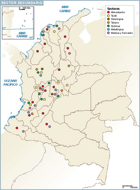 Colombia Mapa Sector Secundario Digital Maps Netmaps Uk Vector Eps