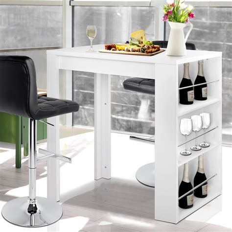 Bar stool table and chair set stools tables chairs beautiful bar high tables surprising bath. Artiss Bar Table Dining Storage Shelf Wine Rack Home ...