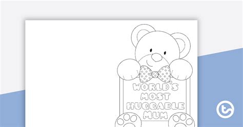 20+ more printable card templates from mescards.com. 'World's Most Huggable Mum' - Mother's Day Card Template ...