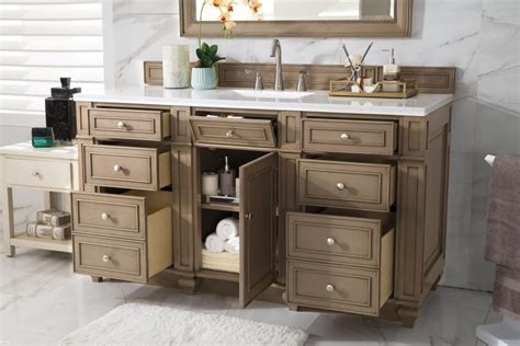 Base/medicine cabinet, mirror, faucet, shelf, side cabinet/kit. 60 inch Antique Single Sink Bathroom Vanity Whitewashed ...