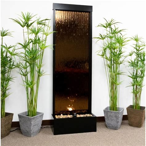 Statesboro Metal Weather Resistant Floor Fountain With Light Wall