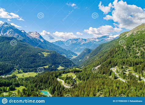 Poschiavo Valley Switzerland Aerial View Stock Photo Image Of Rock