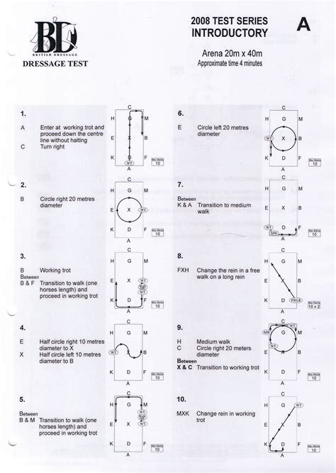 Free Printable Dressage Tests Free Templates Printable