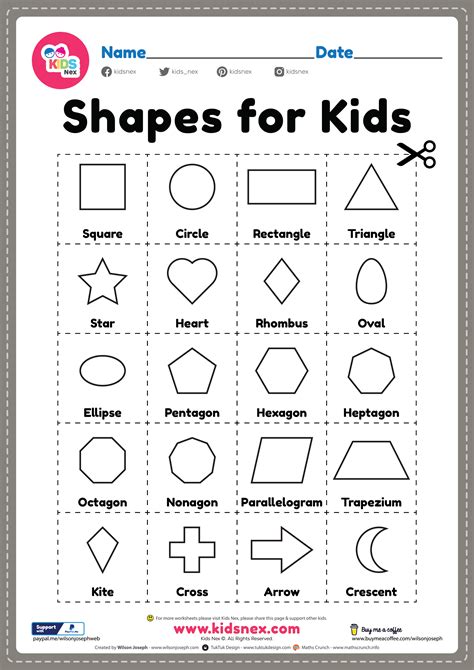 Free Printable Basic Shapes For Kids Flash Cards Cutting