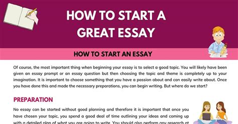 Some can serve as a portrait of the person or can showcase their you can see how the transformational memoir might fit some of the titles above as well. How to Start an Essay: Quick and Simple Tips to Start a ...