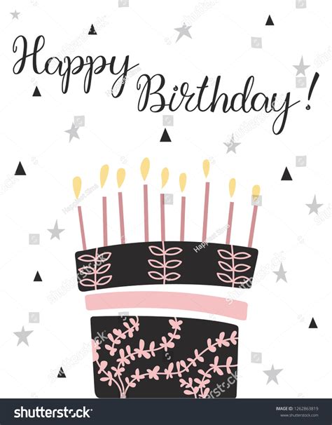 vektor stok happy birthday cake candles wishes congratulation tanpa royalti 1262863819