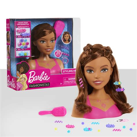 Barbie Fashionistas Styling Head Brown Hair Doll