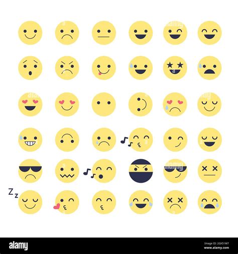 Emotionssymbole Für Anwendungen Und Chat Festlegen Emoticons Mit