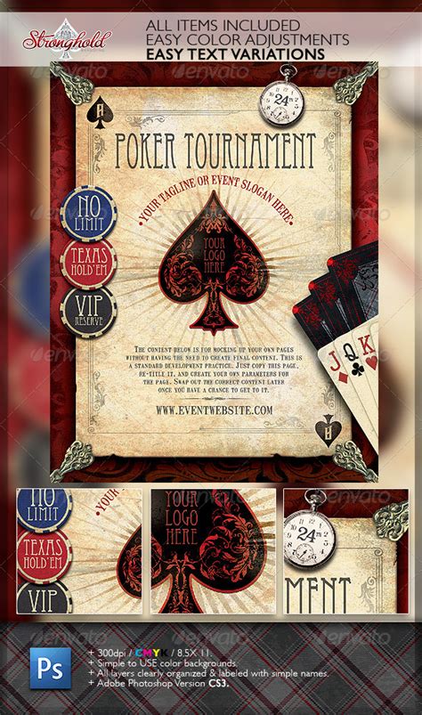 vintage poker flyer template  getstronghold graphicriver