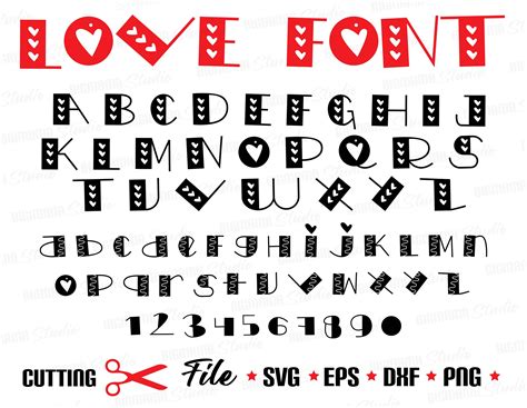 Art And Collectibles Digital Drawing And Illustration Valentines Font Svg