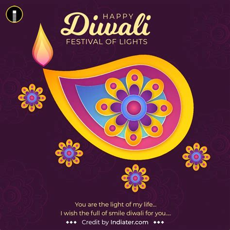 Happy Diwali Best Wishes Greeting Card Design Indiater