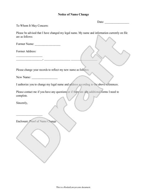 Since the name is what a business is recognized with, it leaves a great impression on a you can use this letter in the case you change your company's name at any instance during the business career and this will of great benefit. Sample Name Change Notification Letter Form Template | Name change, Lettering, Letter form