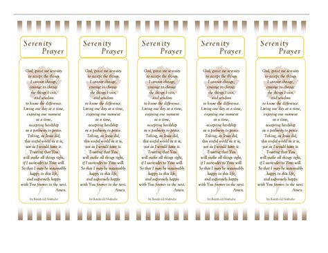 4 Best Images Of Serenity Prayer Bookmarks Printable Free Free