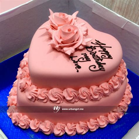 Surprise With Love Heart Shaped Double Decker Birthday Cake Ug Cakes