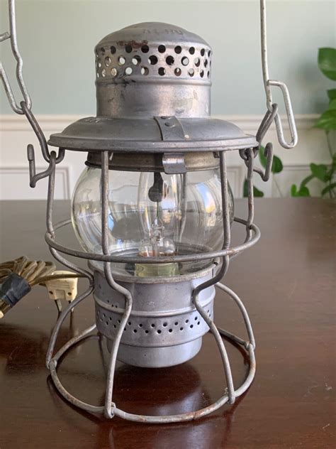 Vintage Adlake Kero Railroad Lantern Converted To Electric Lamp W