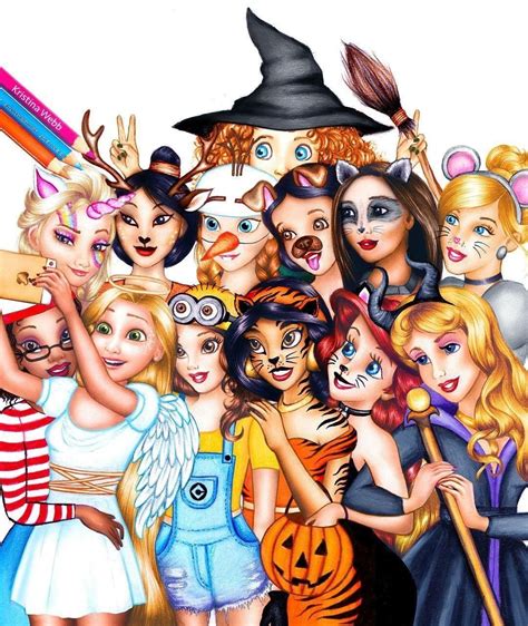 Disney Princess With Halloween Costumes Princesas Disney Prinsesas Disney Princesas Disney