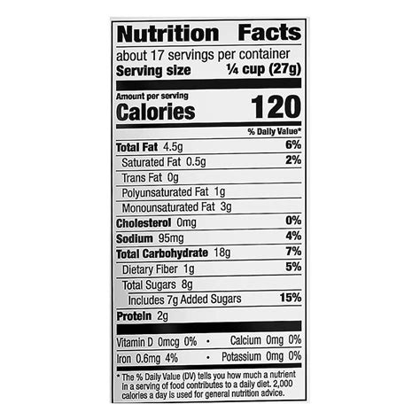 Nutrition Facts Nature Valley Granola Cereal Besto Blog