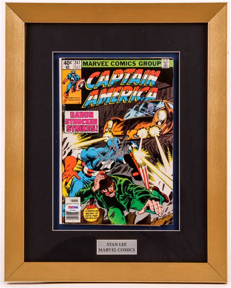 Stan Lee Signed Captain America Issue 247 135x17 Custom Framed