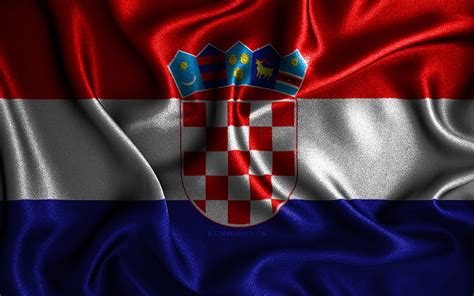 Croatian Flag Silk Wavy Flags European Countries National Symbols