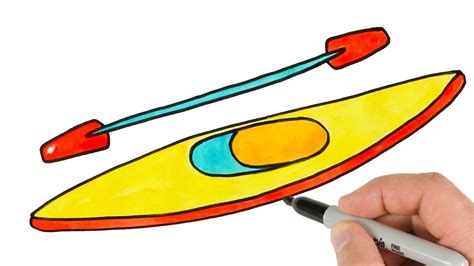 How To Draw Kayak Easy Drawing Tutorial Youtube
