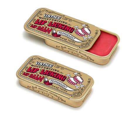 Peppermint Lip Licking Flavored Lip Balm Vintage Slider Tin Tintewholesale