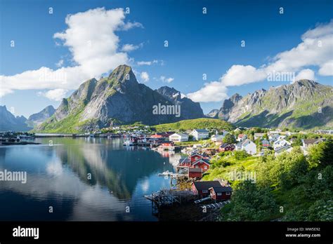 Summer In Reine Village In Lofoten Islands Norway Stock Photo Alamy