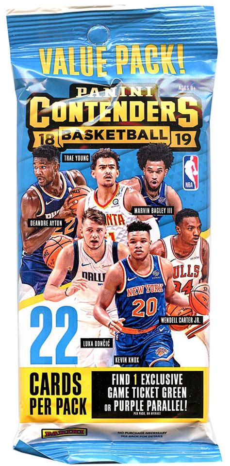 Nba Panini 2018 19 Contenders Basketball Trading Card Value Pack 22 Cards Toywiz