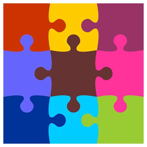 9 Piece Blank Jigsaw Puzzle Template Templates Printable Free
